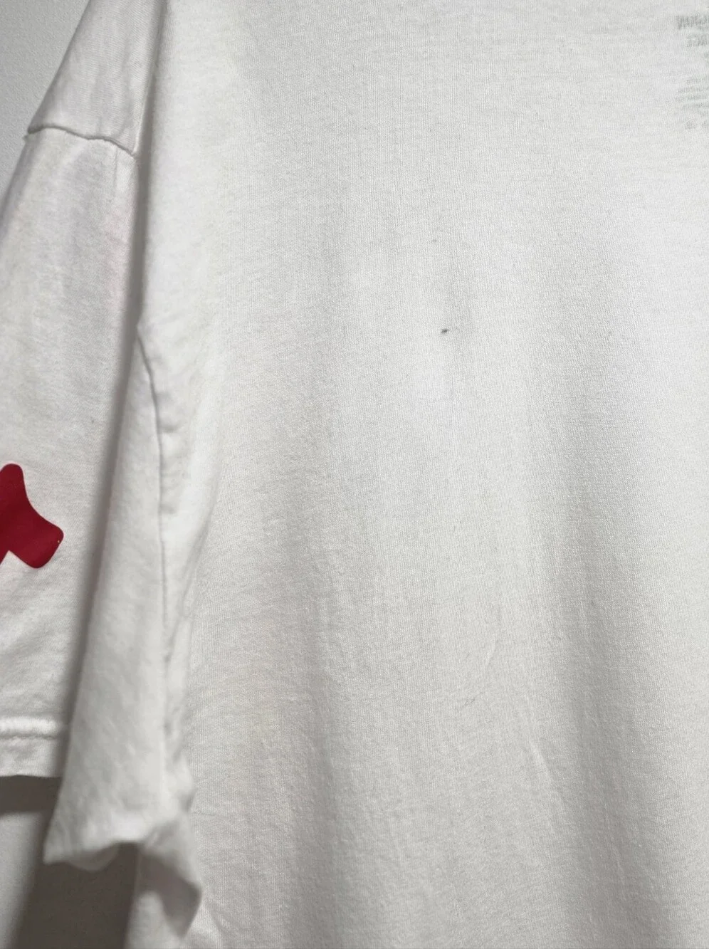True Religion White Short-Sleeve Crew Tee with Red Logo Size-XL